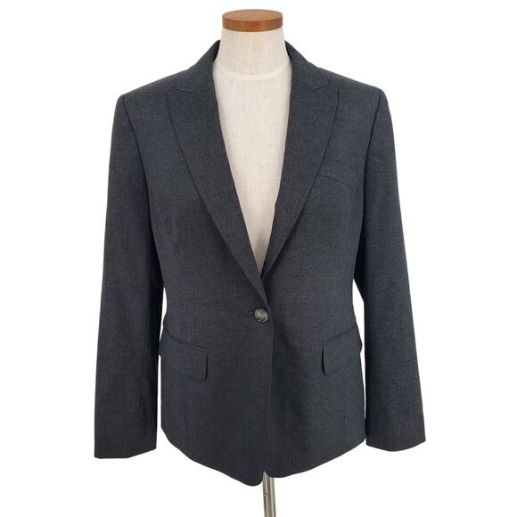 Jones New York Womens 14 Suit Blazer Charcoal Gray Washable New With Tags - Picture 1 of 9